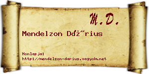 Mendelzon Dárius névjegykártya